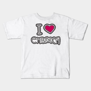 I Heart Embroidery Kids T-Shirt